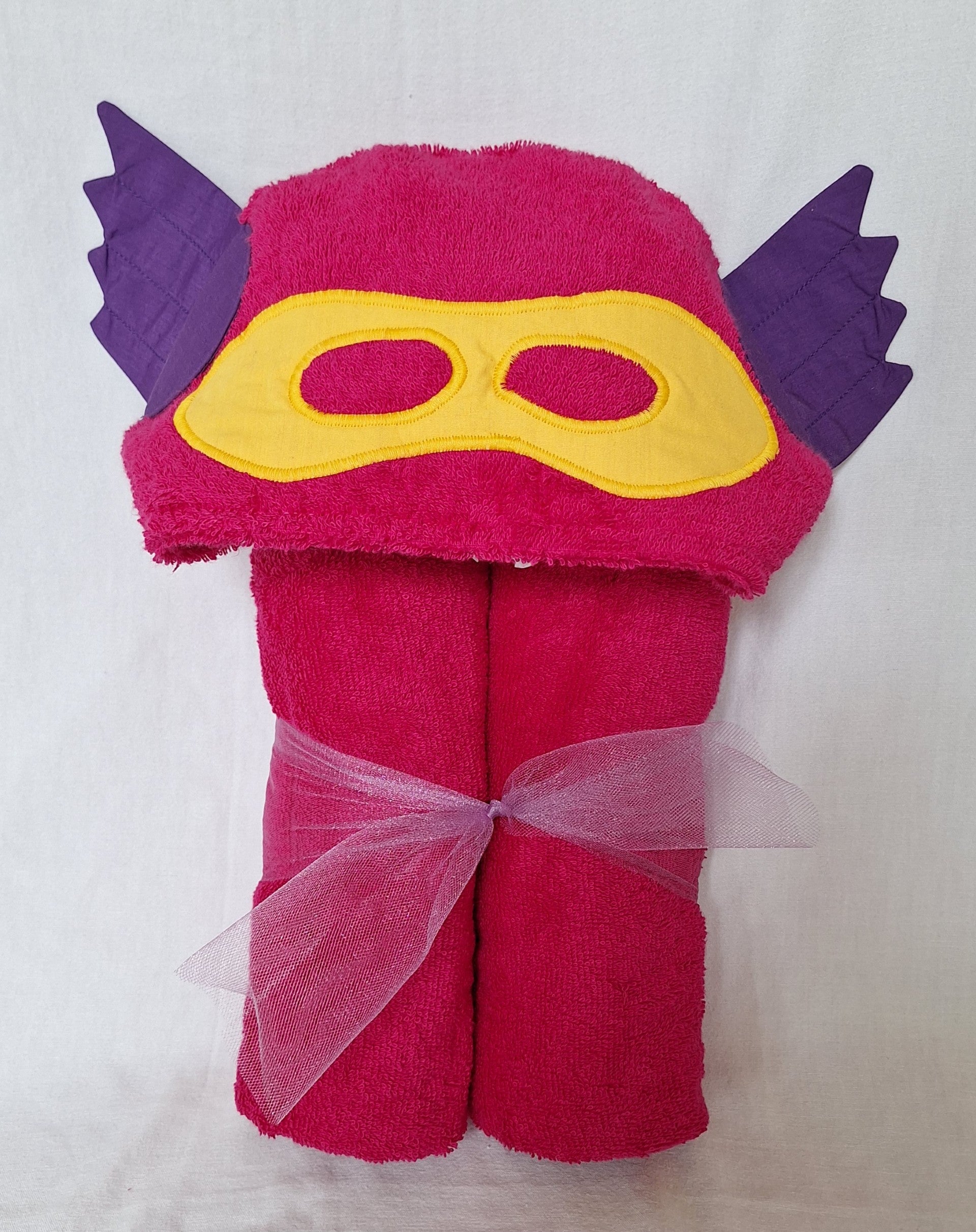 Hooded Bath Towel - Superhero (Pink)